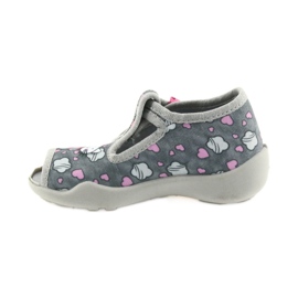 Růžové dětské boty Befado 213P107 šedá růžový 2