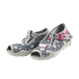 Růžové dětské boty Befado 213P107 šedá růžový 3