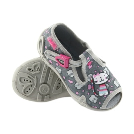 Růžové dětské boty Befado 213P107 šedá růžový 5