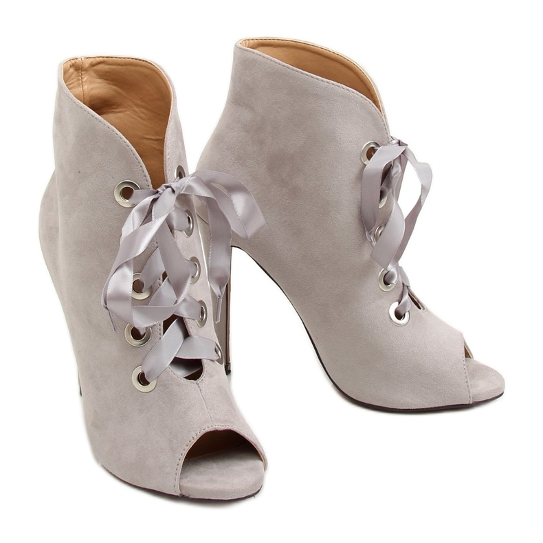 Šedé boty s otevřenými prsty 680-32 Šedá 1