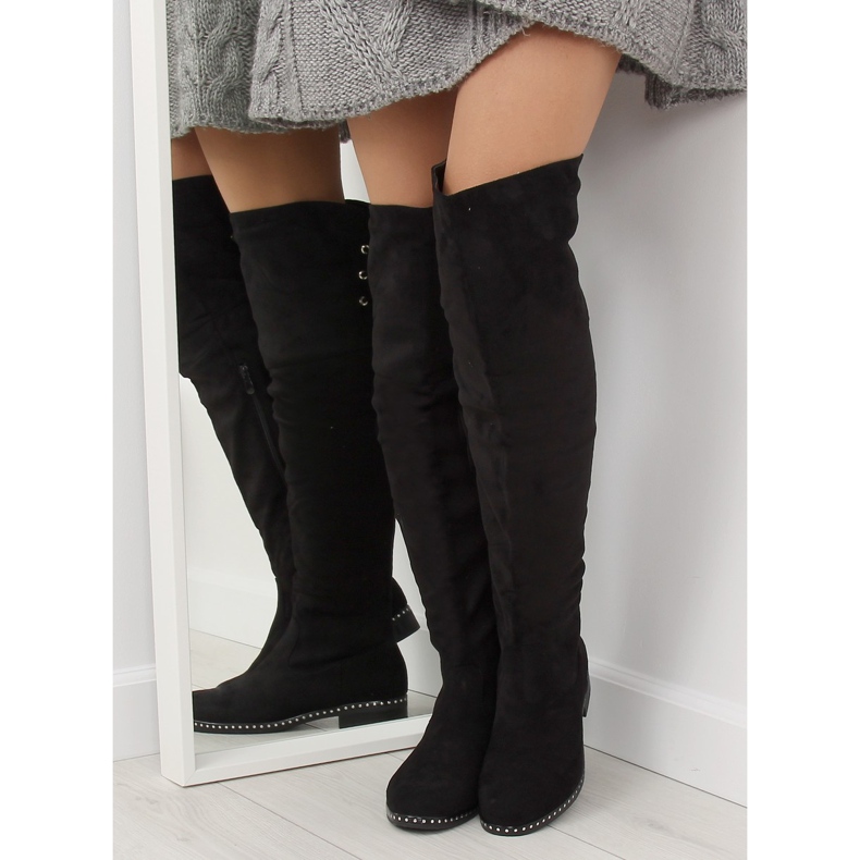Boty Black Thigh black 7538-PG Black II-GAT černý 1