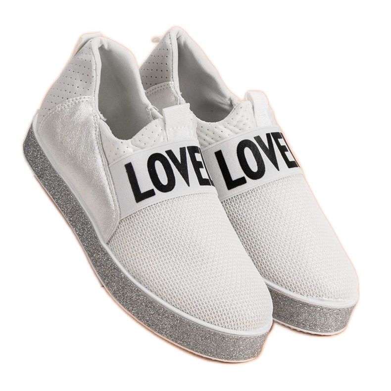 Bestelle Nazouvací tenisky s třpytkami bílý 2