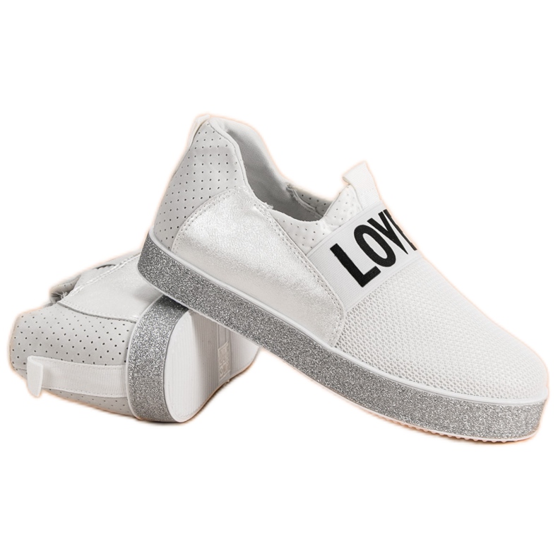 Bestelle Nazouvací tenisky s třpytkami bílý 1