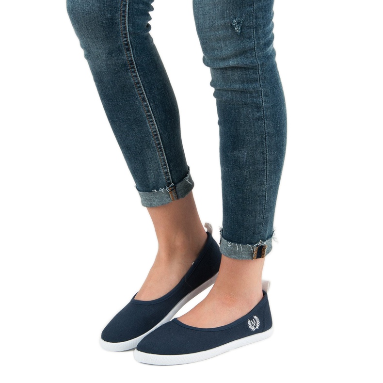 McKey Tmavě modré textilní balerínky modrý 2