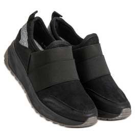 Ideal Shoes Pohodlné nazouvací tenisky černý 1