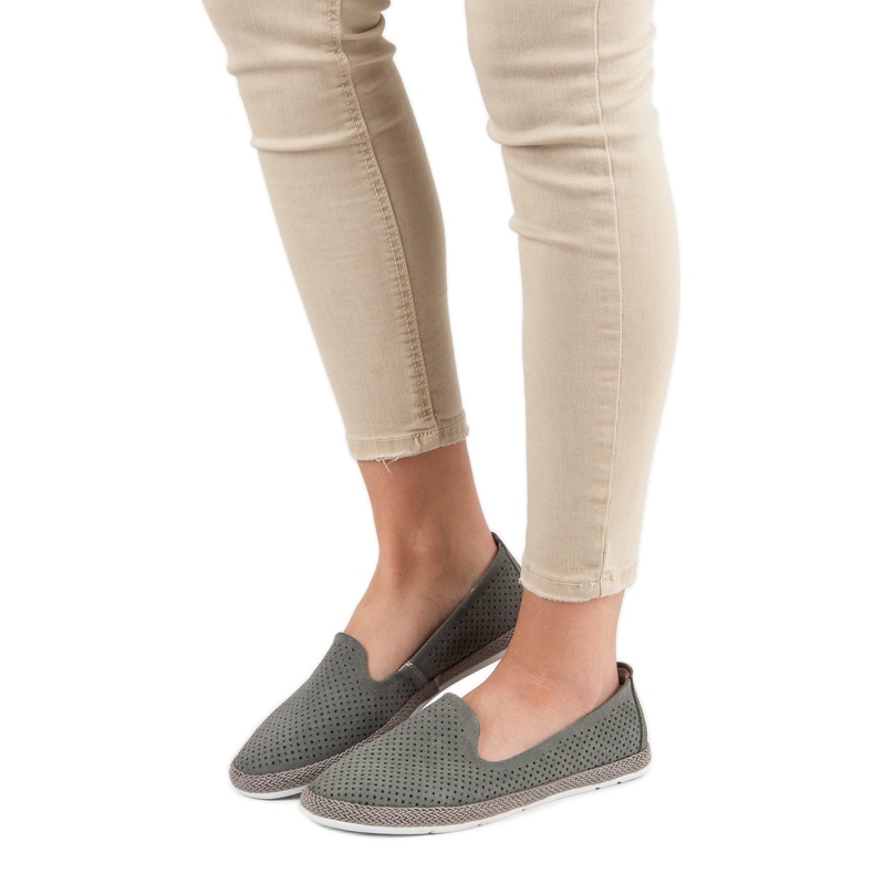 Filippo Pánové z prolamované kůže šedá 1