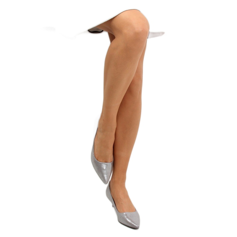 Lodičky na nízkém podpatku stříbrné B-36 Grey šedá 1