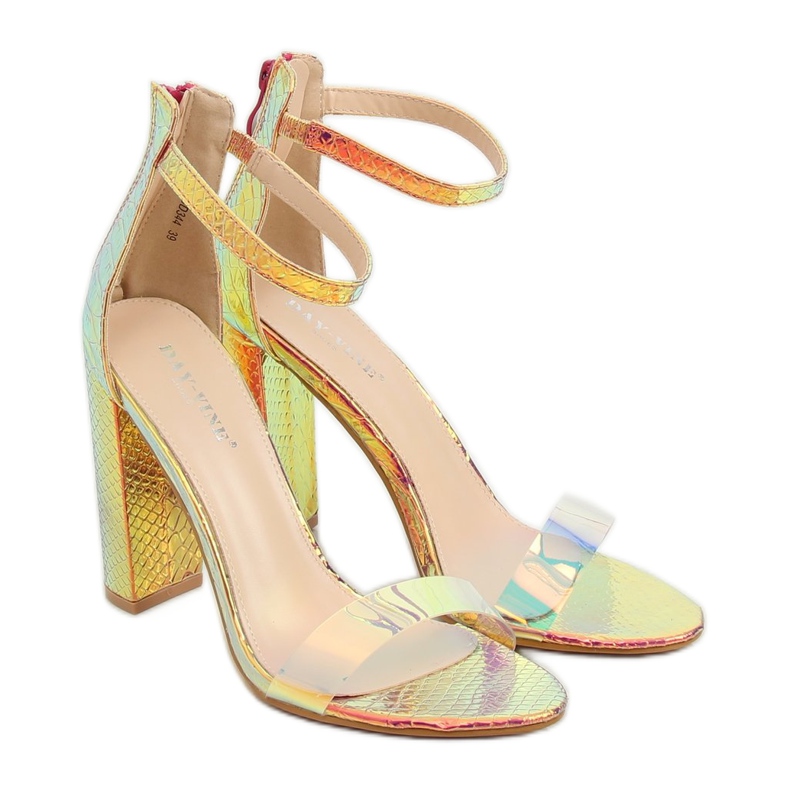Sandály benzínové zlaté barvy BD344 Gold zlatý 1