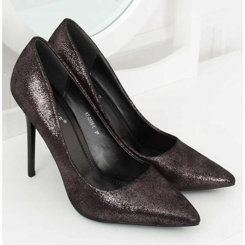 Grafitové dámské vysoké podpatky AT-0596-L Spear černá vícebarevný 1 Grafitové dámské vysoké podpatky AT-0596-L Spear černá vícebarevný 1