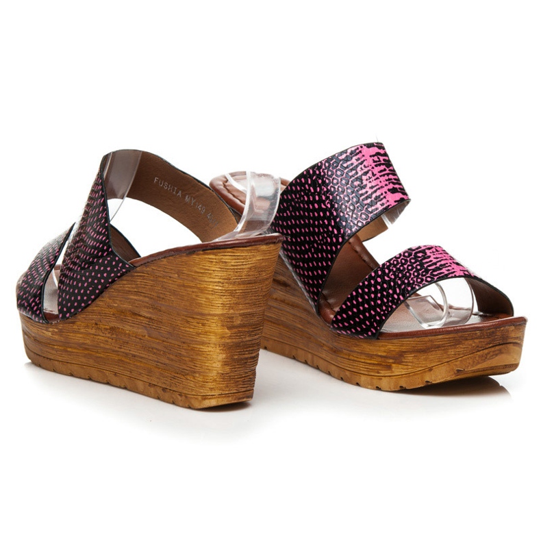 Sergio Todzi Sandály na klínku černá růžový 1 Sergio Todzi Sandály na klínku černá růžový 1