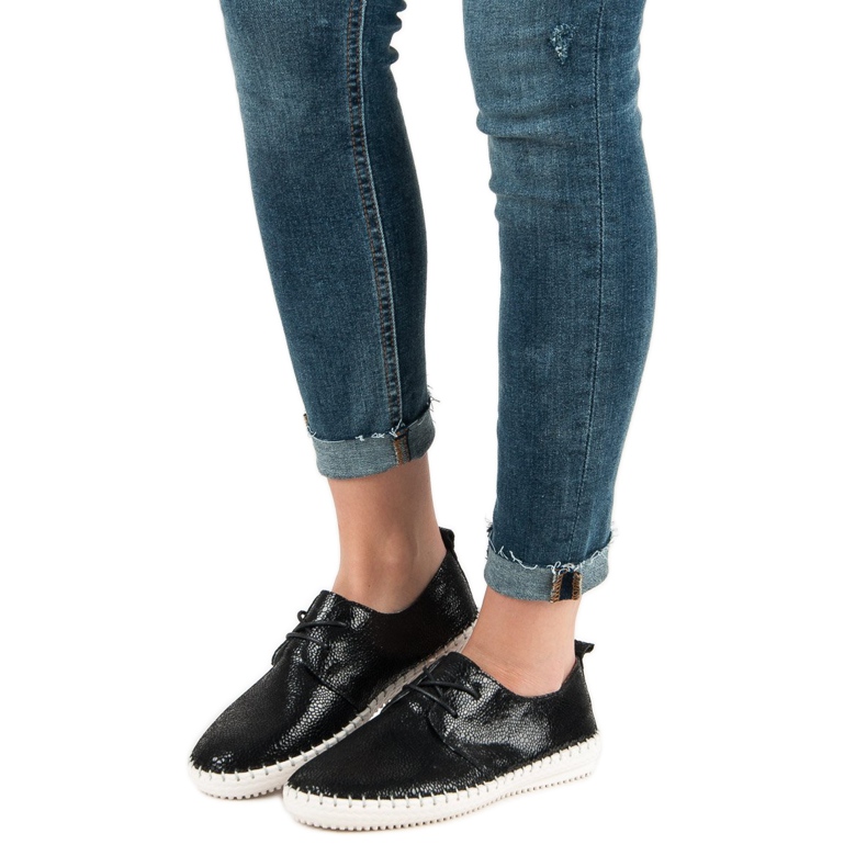 Filippo Černé kožené boty černý 1