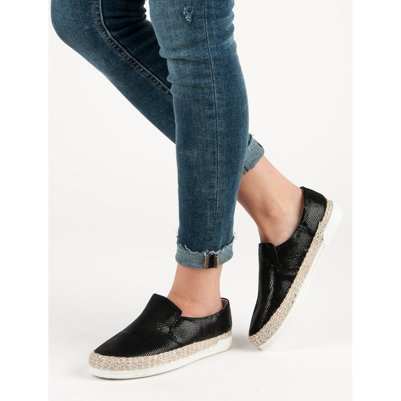 Filippo Espadrilky z černé kůže černý 2