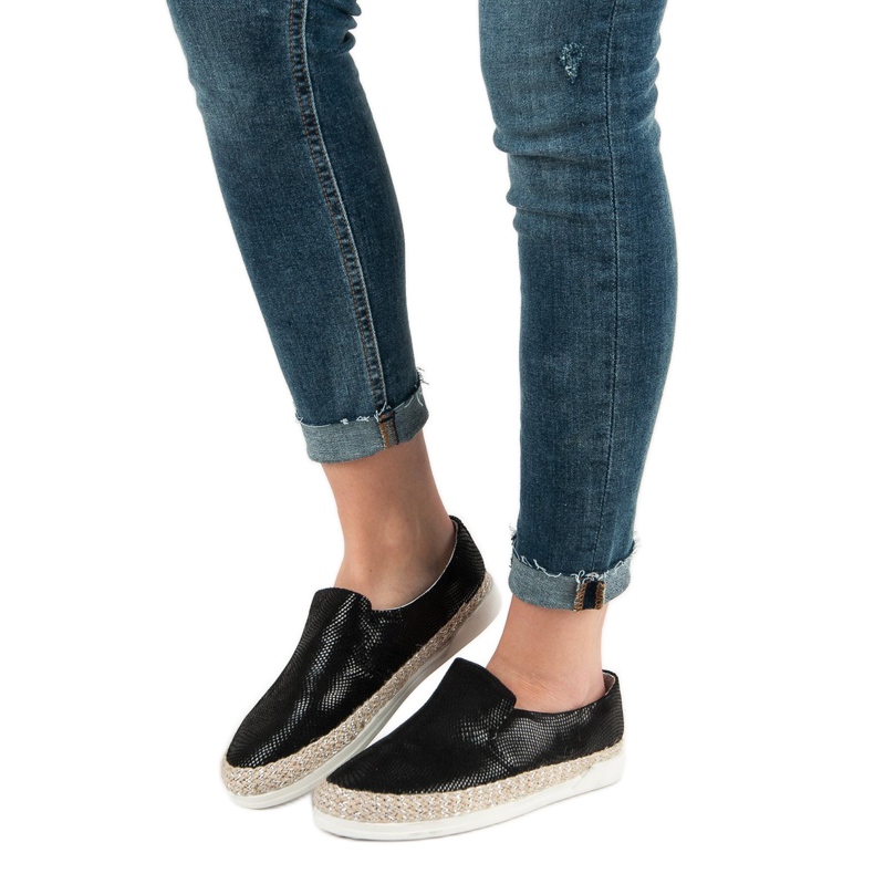 Filippo Espadrilky z černé kůže černý 1