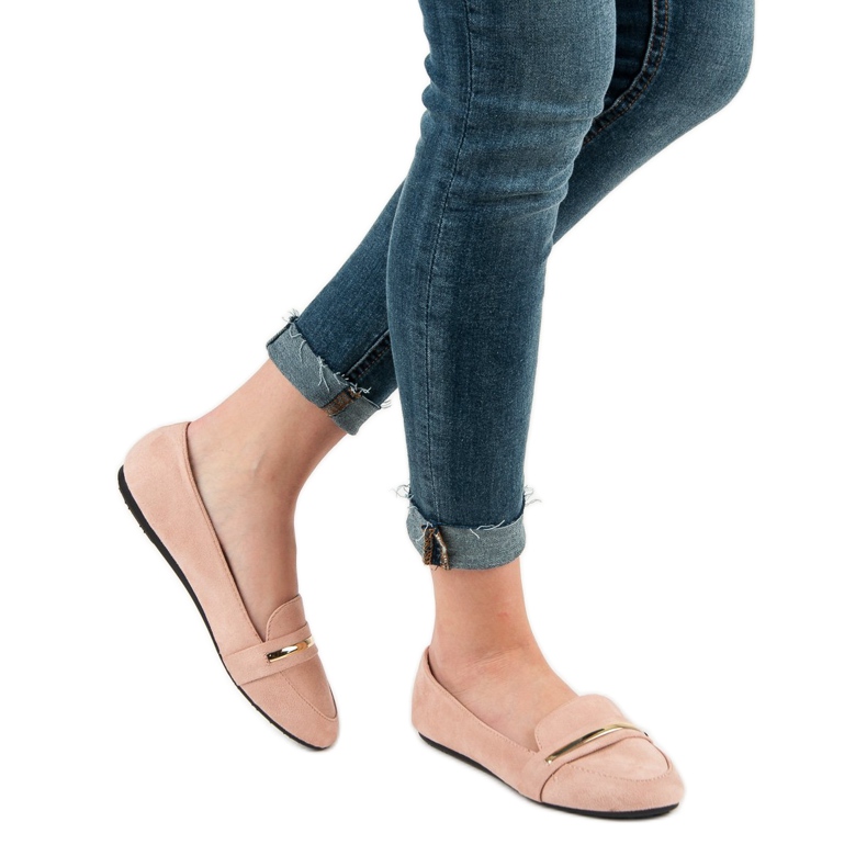 Pánové ze semišového prášku růžový 2