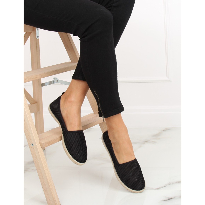 Espadrilky z černé síťoviny JX1029 černé černý 2
