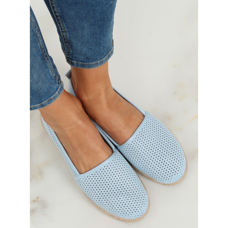 Espadrilky z modré síťoviny JX1029 L.BLUE modrý 2 Espadrilky z modré síťoviny JX1029 L.BLUE modrý 2