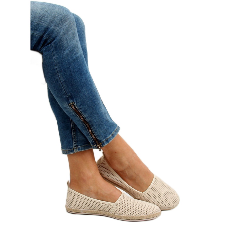 Espadrilles z béžové síťoviny JX1029 Beige béžový 2 Espadrilles z béžové síťoviny JX1029 Beige béžový 2