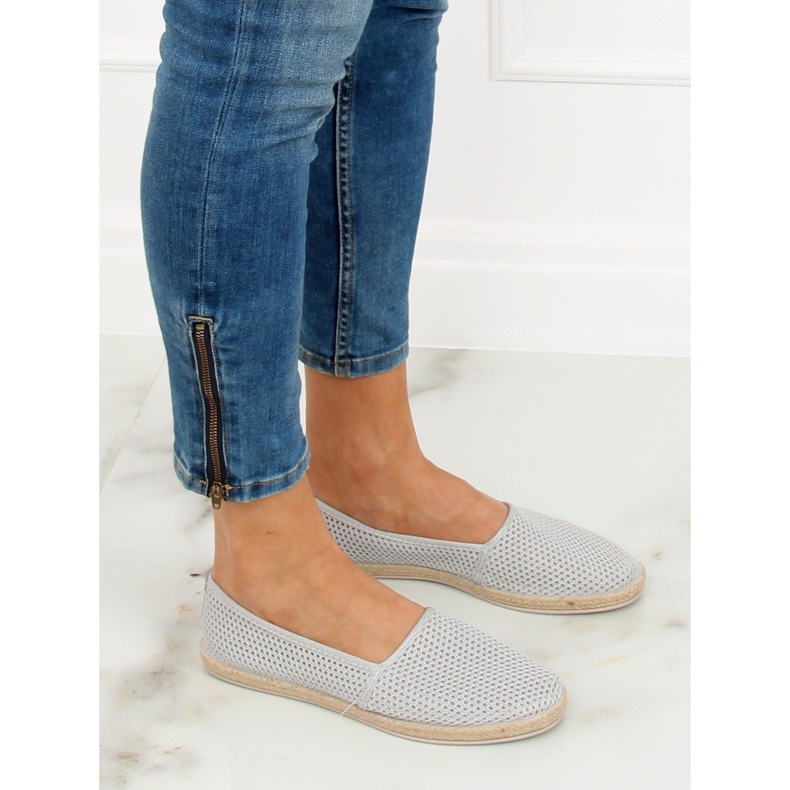 Espadrilky ze šedé síťoviny JX1029 Šedá 2