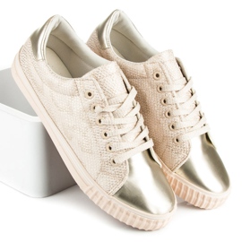 Tenisky s lesklou špičkou hnědý 2