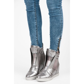 Mtt Sport Stříbrné klínové tenisky šedá 1