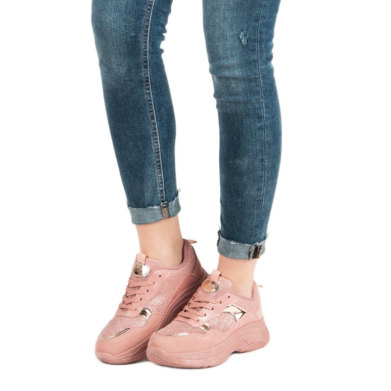 Růžové tenisky na platformě růžový 1