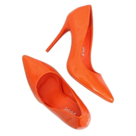 Oranžové dámské vysoké podpatky LE03P Orange pomerančový 1