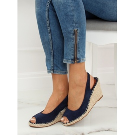 YY29P Modré espadrilky na klíncích námořnická modř 1
