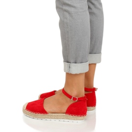 Červené dámské espadrilky JH85 Red červený 2