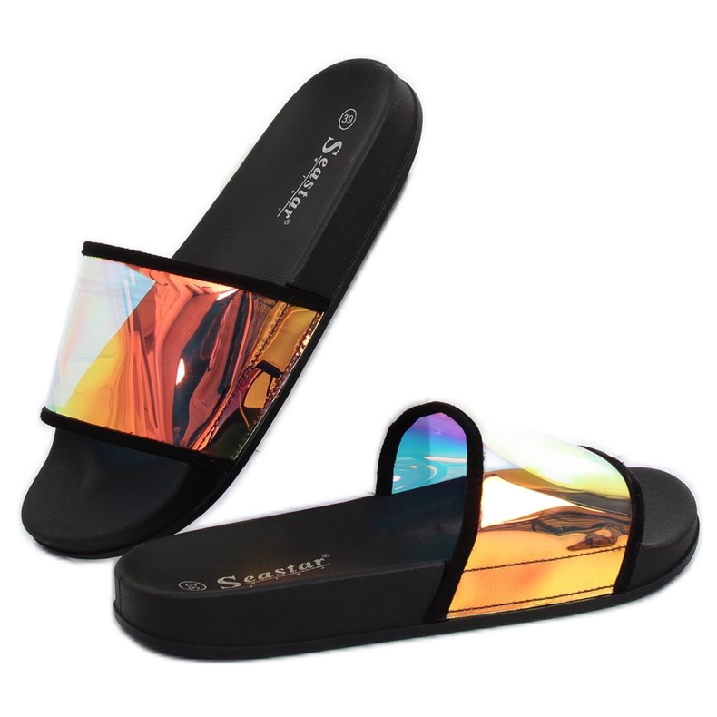 Černé pantofle benzinové barvy CK80P černé černá 1