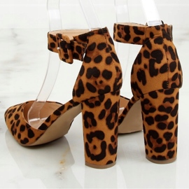 Lodičky na leopardím sloupku SY33P Leopard hnědý 2