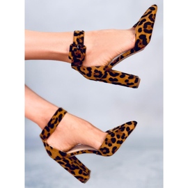 Lodičky na leopardím sloupku SY33P Leopard hnědý 4