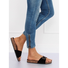 Černý semiš CK61P Černé pantofle 2