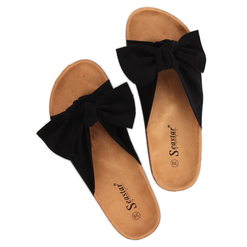 Černé semišové černé CK02P Černé pantofle černá 1