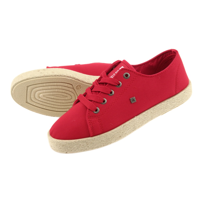 Dámské balerínky espadrilky červená Big star 274424 červený 4
