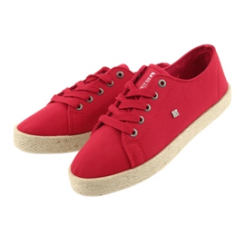 Dámské balerínky espadrilky červená Big star 274424 červený 3