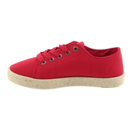 Dámské balerínky espadrilky červená Big star 274424 červený 2