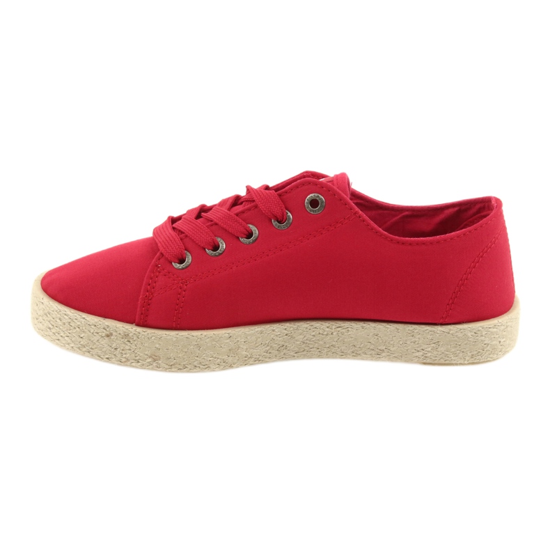 Dámské balerínky espadrilky červená Big star 274424 červený 2
