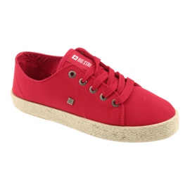 Dámské balerínky espadrilky červená Big star 274424 červený 1