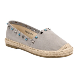 Evento Semišové espadrilky s tryskami šedá 2