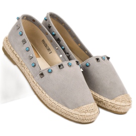 Evento Semišové espadrilky s tryskami šedá 5