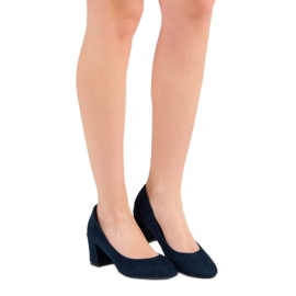 Ideal Shoes Námořnická modrá čerpadla na pilíři modrý 1