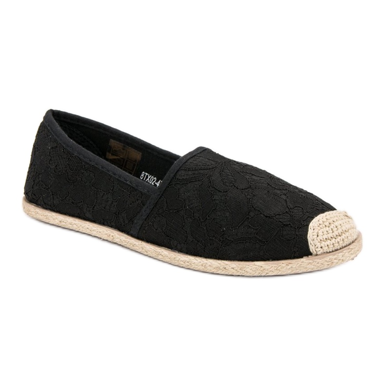 Espadrilky z černé krajky černý 1