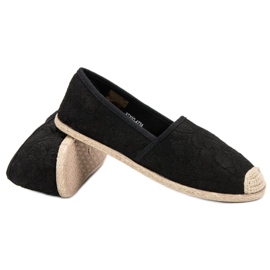 Espadrilky z černé krajky černá 3