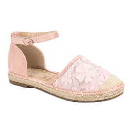 Nio Nio Krajkové espadrilky růžový 1