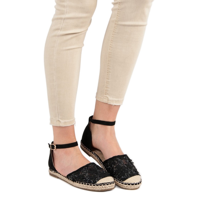 Nio Nio Krajkové espadrilky černý 1