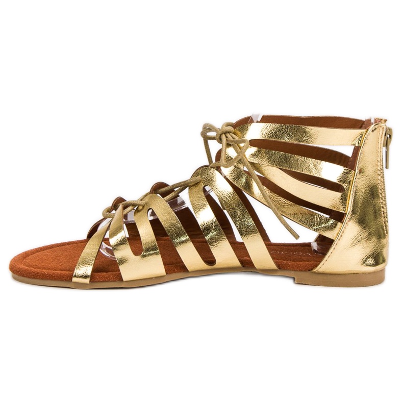 Evento Zlaté vázané sandály zlatý 1 Evento Zlaté vázané sandály zlatý 1