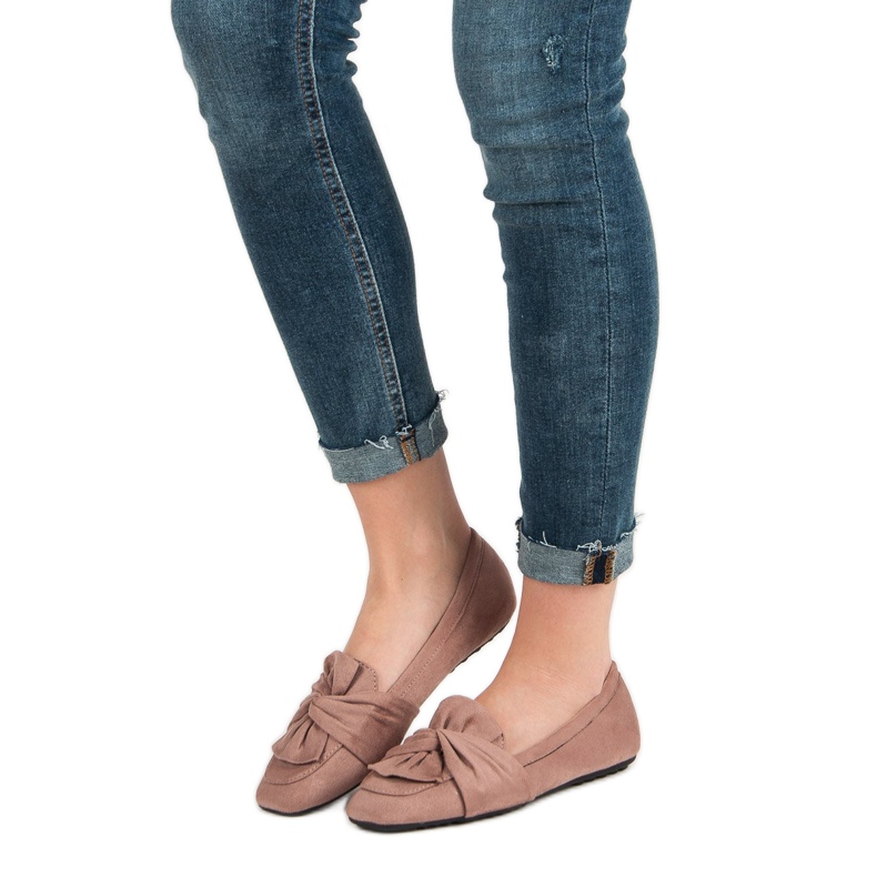 Balerínky z práškového semiše růžový 1