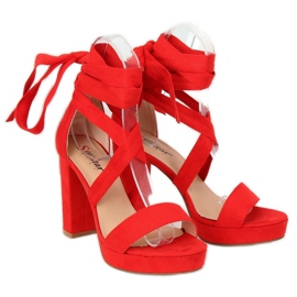 Červené sandály na platformě NC805 Red 2