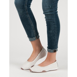 Filippo Prolamované kožené balerínky bílý 1 Filippo Prolamované kožené balerínky bílý 1