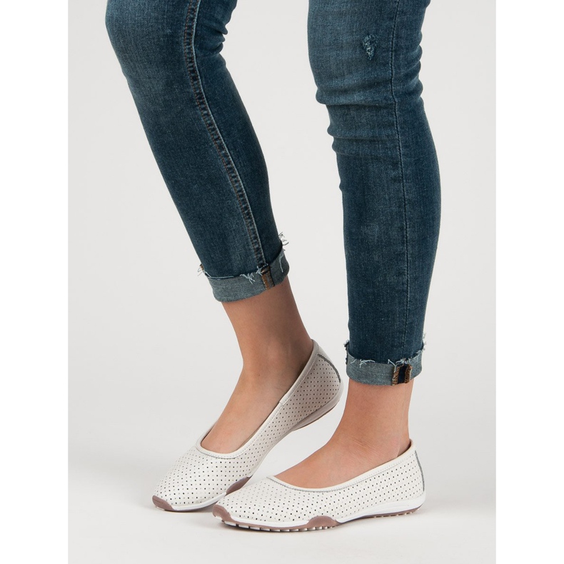 Filippo Prolamované kožené balerínky bílý 1 Filippo Prolamované kožené balerínky bílý 1